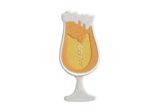 Craft Beer Tulip Glass Embroidery Design