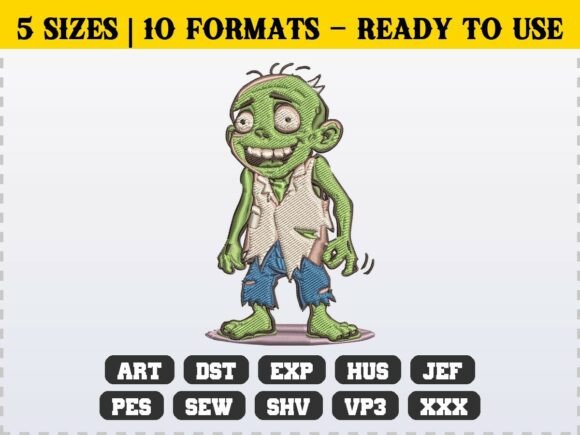 Cute Cartoon Halloween Zombie Embroidery Review