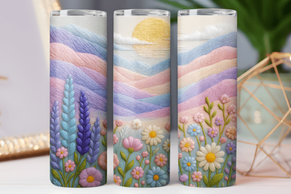 Embroidery Floral Tumbler Wrap 20oz PNG Review
