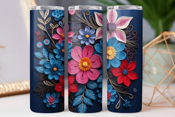 Embroidery Floral Tumbler Wrap Design Review