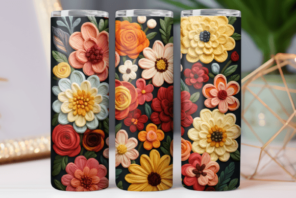 Embroidery Floral Tumbler Wrap Design Review