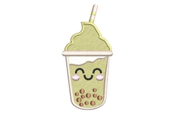 Happy Green Boba Tea Embroidery Design Review