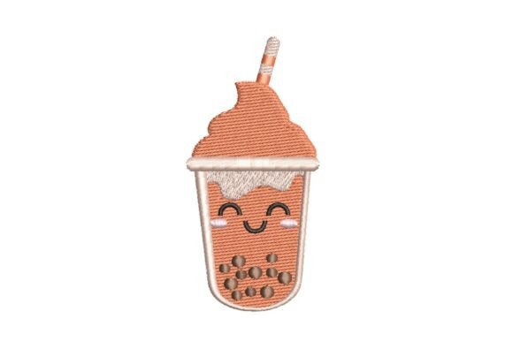 Happy Peach Boba Tea Embroidery Design Review