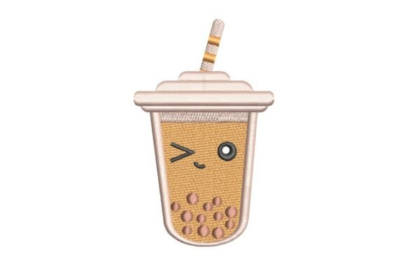 Winking Boba Tea Embroidery Design Review
